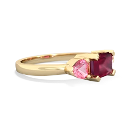 Ruby Three Stone 14K Yellow Gold ring R5235