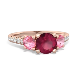 Ruby Pave Trellis 14K Rose Gold ring R5500