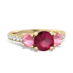 Ruby Pave Trellis 14K Yellow Gold ring R5500