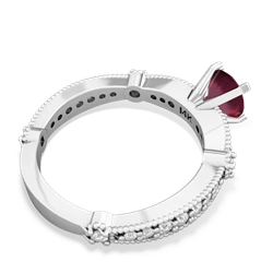 Ruby Sparkling Tiara 6Mm Round 14K White Gold ring R26296RD