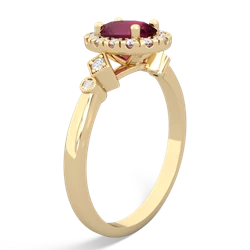 Ruby Antique-Style Halo 14K Yellow Gold ring R5720