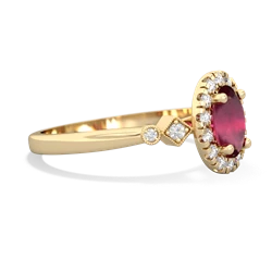 Ruby Antique-Style Halo 14K Yellow Gold ring R5720