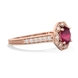 Ruby Art-Deco Starburst 14K Rose Gold ring R5520