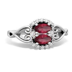 Ruby Love Nest 14K White Gold ring R5860