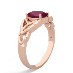 Ruby Celtic Trinity Knot 14K Rose Gold ring R2389