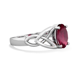 Ruby Celtic Trinity Knot 14K White Gold ring R2389