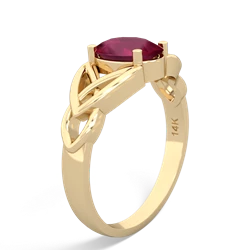 Ruby Celtic Trinity Knot 14K Yellow Gold ring R2389