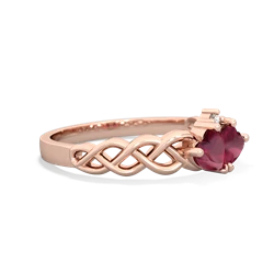 Ruby Heart To Heart Braid 14K Rose Gold ring R5870