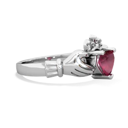 Ruby Claddagh 14K White Gold ring R2370