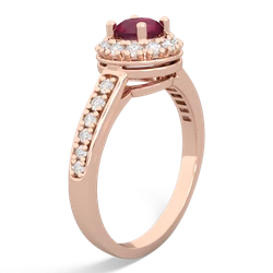 Ruby Diamond Halo 14K Rose Gold ring R5370