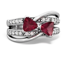 Ruby Bowtie 14K White Gold ring R2360