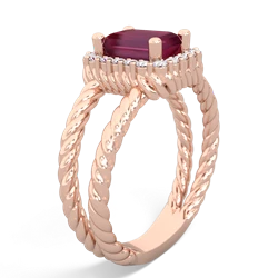 Ruby Rope Split Band 14K Rose Gold ring R2628