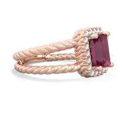 Ruby Rope Split Band 14K Rose Gold ring R2628