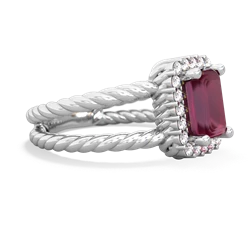 Ruby Rope Split Band 14K White Gold ring R2628