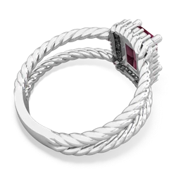 Ruby Rope Split Band 14K White Gold ring R2628