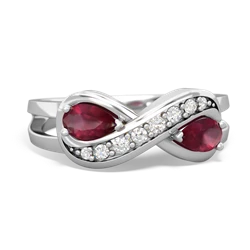 Ruby Diamond Infinity 14K White Gold ring R5390