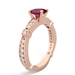 Ruby Sparkling Tiara 7X5mm Oval 14K Rose Gold ring R26297VL