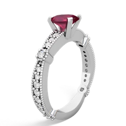 Ruby Sparkling Tiara 7X5mm Oval 14K White Gold ring R26297VL