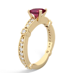 Ruby Sparkling Tiara 7X5mm Oval 14K Yellow Gold ring R26297VL