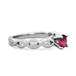 Thumbnail for Ruby Infinity Engagement 14K White Gold ring R26315RD - hand 1 view