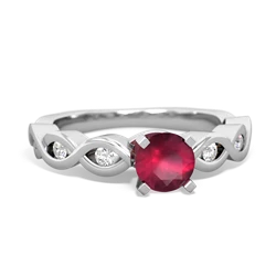 Thumbnail for Ruby Infinity Engagement 14K White Gold ring R26315RD - top view