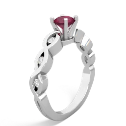 Ruby Infinity 5Mm Round Engagement 14K White Gold ring R26315RD