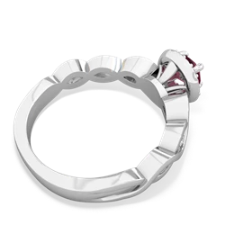 Ruby Infinity Halo Engagement 14K White Gold ring R26315RH