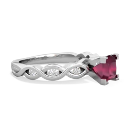 Ruby Infinity 5Mm Square Engagement 14K White Gold ring R26315SQ