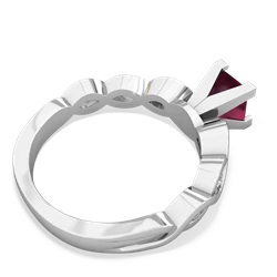 Ruby Infinity 5Mm Square Engagement 14K White Gold ring R26315SQ