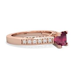 Ruby Art Deco Engagement 5Mm Square 14K Rose Gold ring R26355SQ