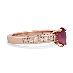 Ruby Art Deco Engagement 7X5mm Oval 14K Rose Gold ring R26357VL