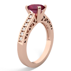 Ruby Art Deco Engagement 8X6mm Oval 14K Rose Gold ring R26358VL