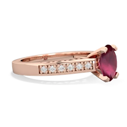 Ruby Art Deco Engagement 8X6mm Oval 14K Rose Gold ring R26358VL