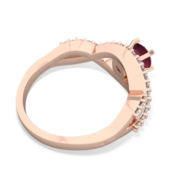 Ruby Diamond Twist 5Mm Round Engagment  14K Rose Gold ring R26405RD