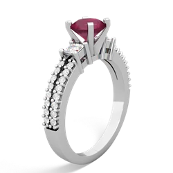 Ruby Classic 6Mm Round Engagement 14K White Gold ring R26436RD