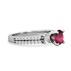 Ruby Classic 6Mm Round Engagement 14K White Gold ring R26436RD