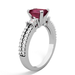 Ruby Classic 7X5mm Emerald-Cut Engagement 14K White Gold ring R26437EM