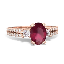 Ruby Classic 8X6mm Oval Engagement 14K Rose Gold ring R26438VL