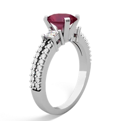 Ruby Classic 8X6mm Oval Engagement 14K White Gold ring R26438VL