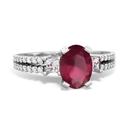 Ruby Classic 8X6mm Oval Engagement 14K White Gold ring R26438VL