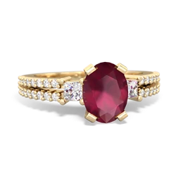 Ruby Classic 8X6mm Oval Engagement 14K Yellow Gold ring R26438VL