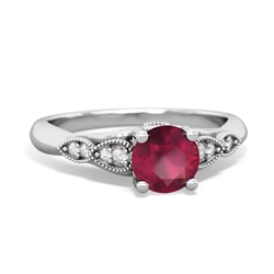 Ruby Antique Elegance 14K White Gold ring R3100