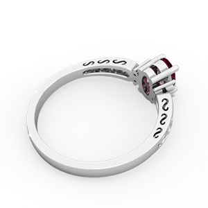 Ruby Filligree Scroll Oval 14K White Gold ring R0812