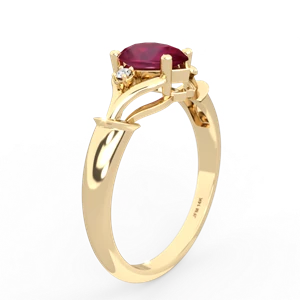 Ruby Precious Pear 14K Yellow Gold ring R0826