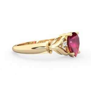 Ruby Precious Pear 14K Yellow Gold ring R0826
