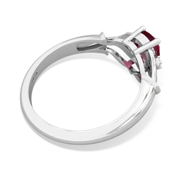 Ruby Precious Pear 14K White Gold ring R0826