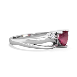 Ruby Split Band Swirl 14K White Gold ring R2130