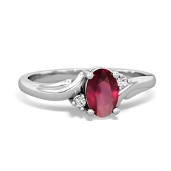 Ruby Elegant Swirl 14K White Gold ring R2173