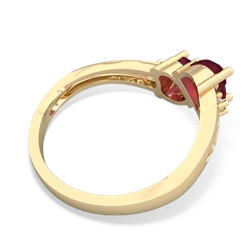 Ruby Snuggling Hearts 14K Yellow Gold ring R2178