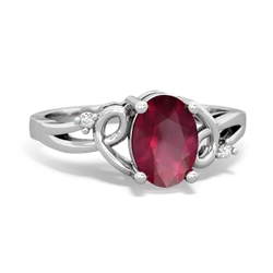 Ruby Swirls 14K White Gold ring R2347